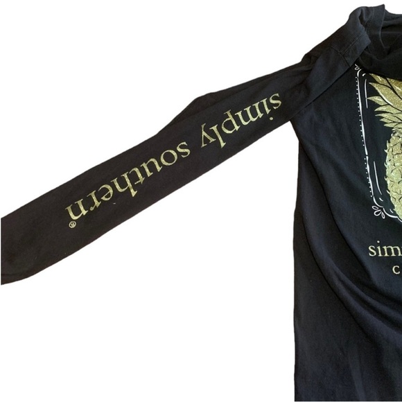 🔵 SALE 3/$25 SIMPLY SOUTHERN BLACK GOLD PINEAPPLE GRAPHIC LONG SLEEVE TEE SHIRT - Picture 6 of 12